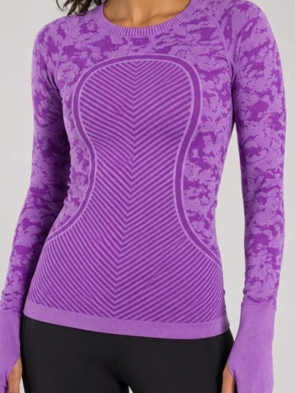 Lululemon Swiftly Tech Purple Seamless Long-Sleeve Active Top